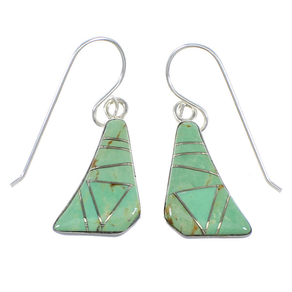 Authentic Sterling Silver Turquoise Hook Earrings RX55684